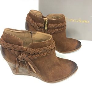 Franco Sarto Cognac Booties NWT